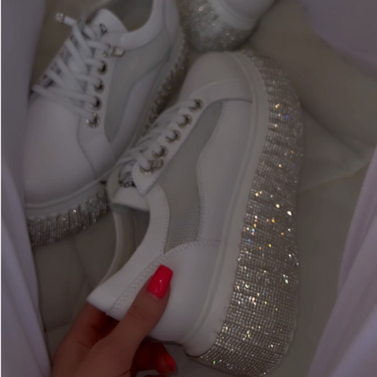 Dazzle Chic Mesh Leather Sneakers