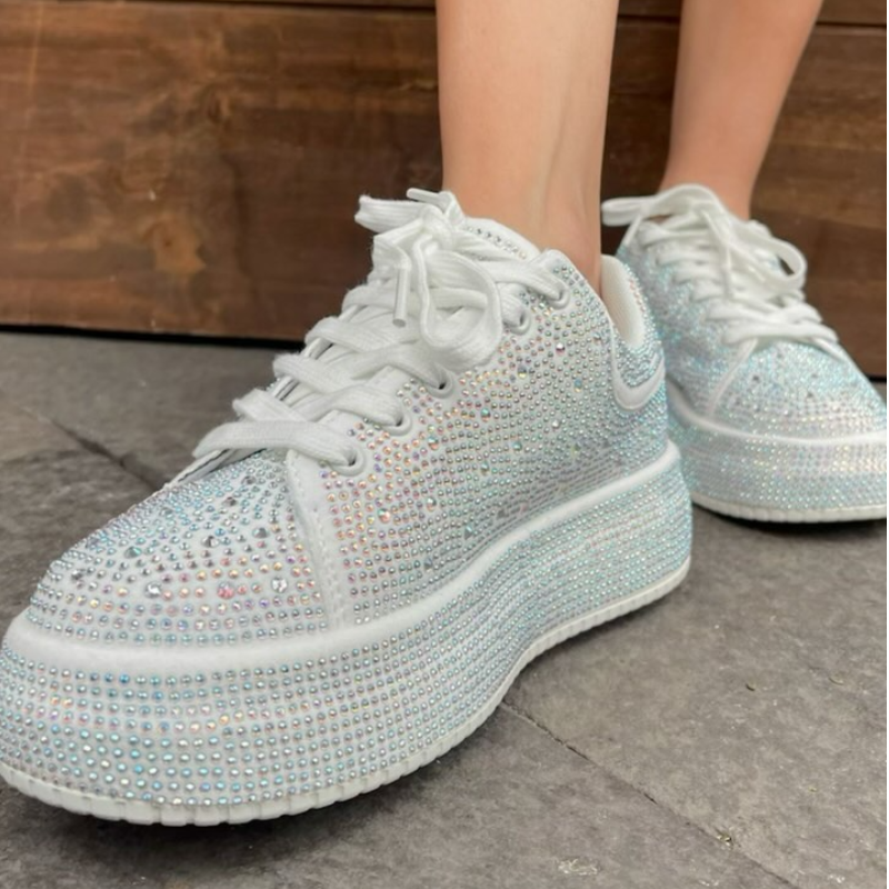 Sparkly Rhinestone Casual Sneakers