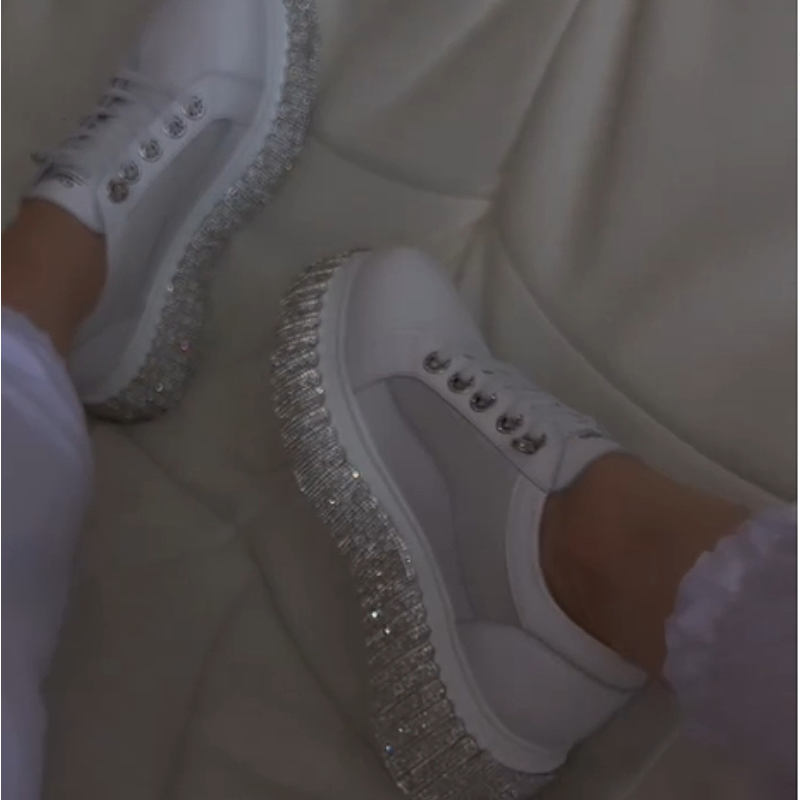 Dazzle Chic Mesh Leather Sneakers