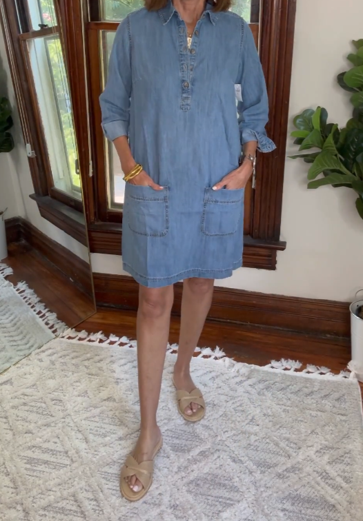 Jean Popover Shirt Dress