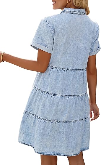 Women's short sleeve denim dress