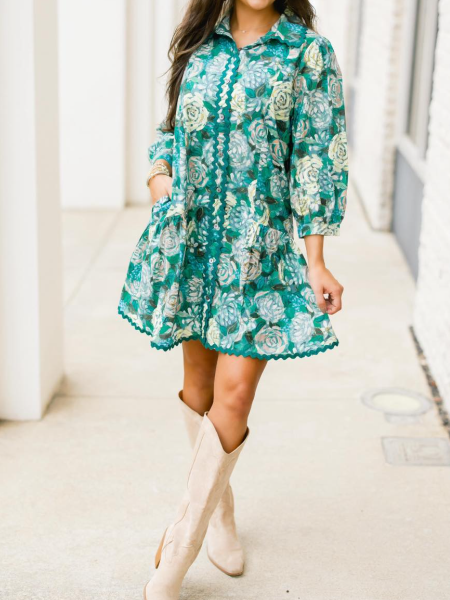 The Fab Floral Short Shirt Dress