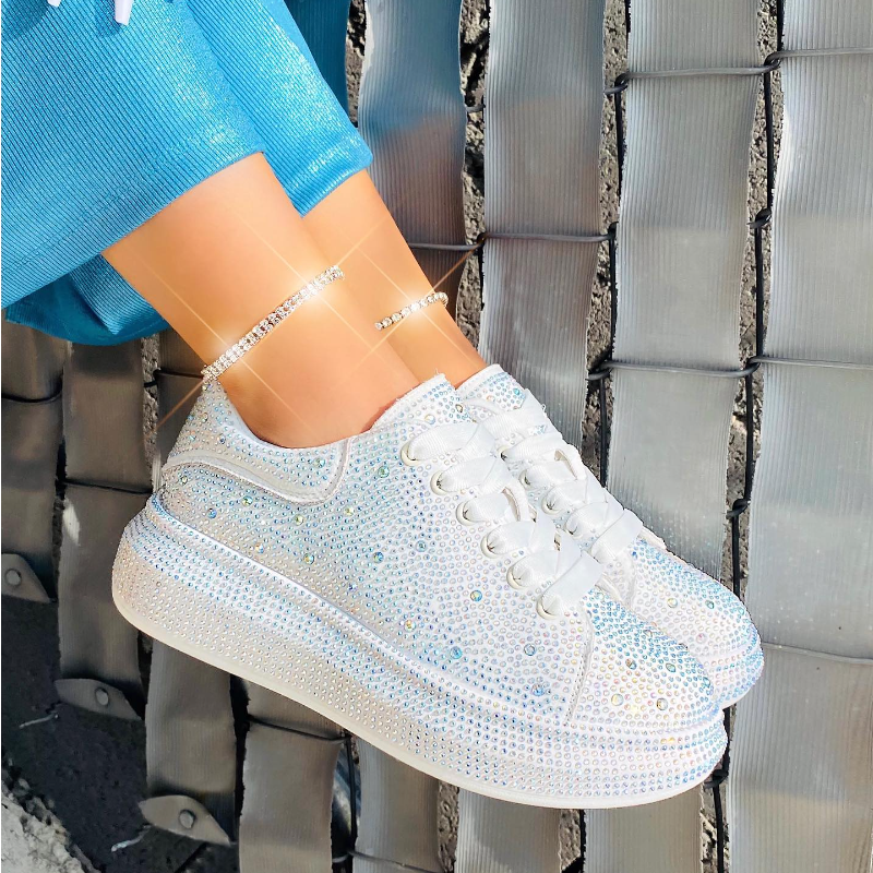 Sparkly Rhinestone Casual Sneakers