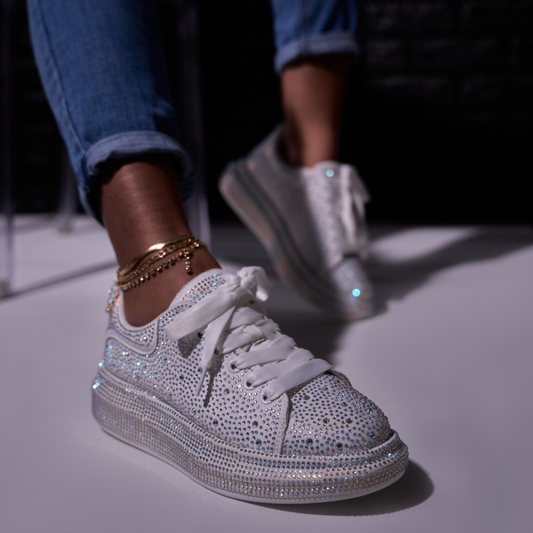 Sparkly Rhinestone Casual Sneakers