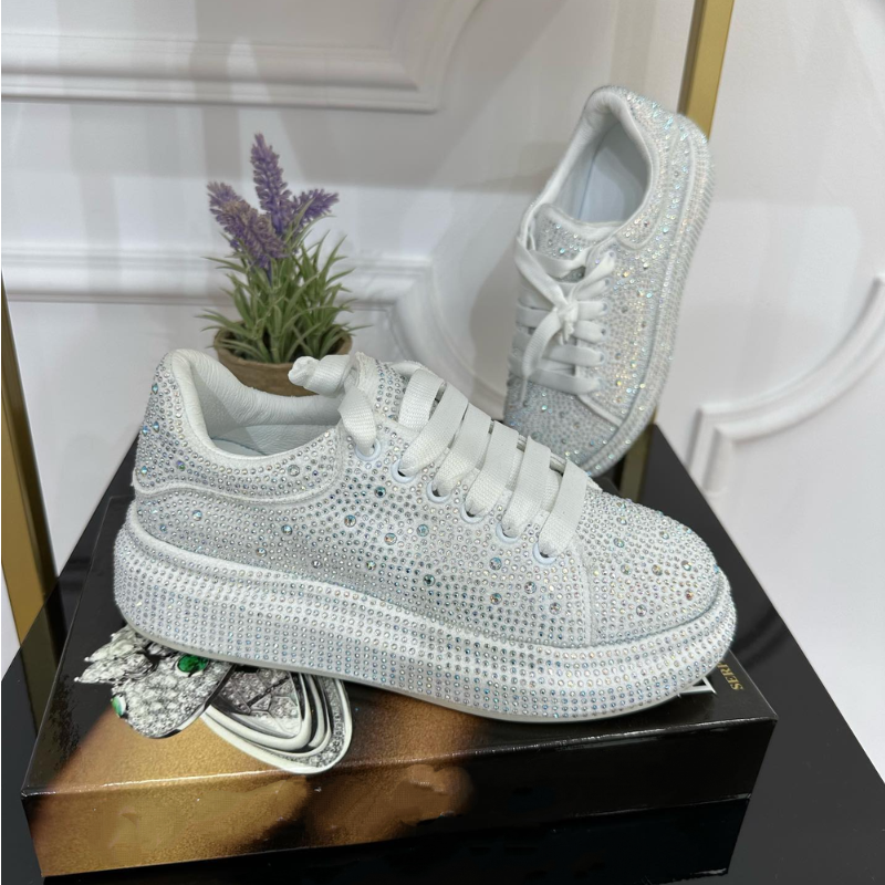 Sparkly Rhinestone Casual Sneakers