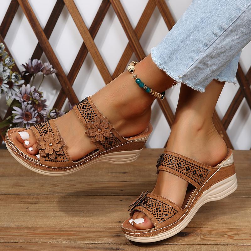 Q155 Summer New Retro Casual Women's Wedge Sandals