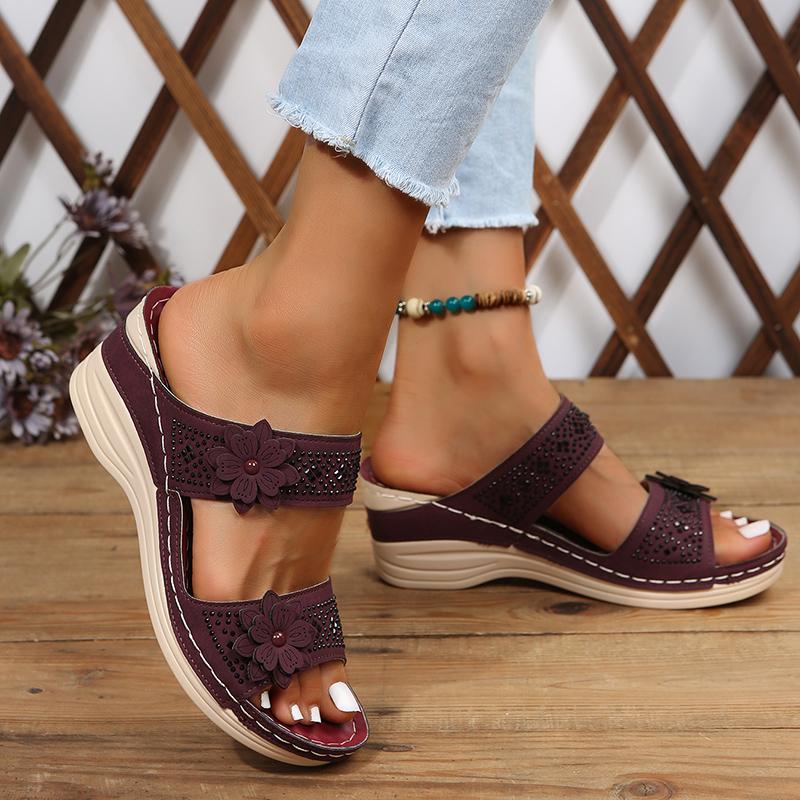 Q155 Summer New Retro Casual Women's Wedge Sandals