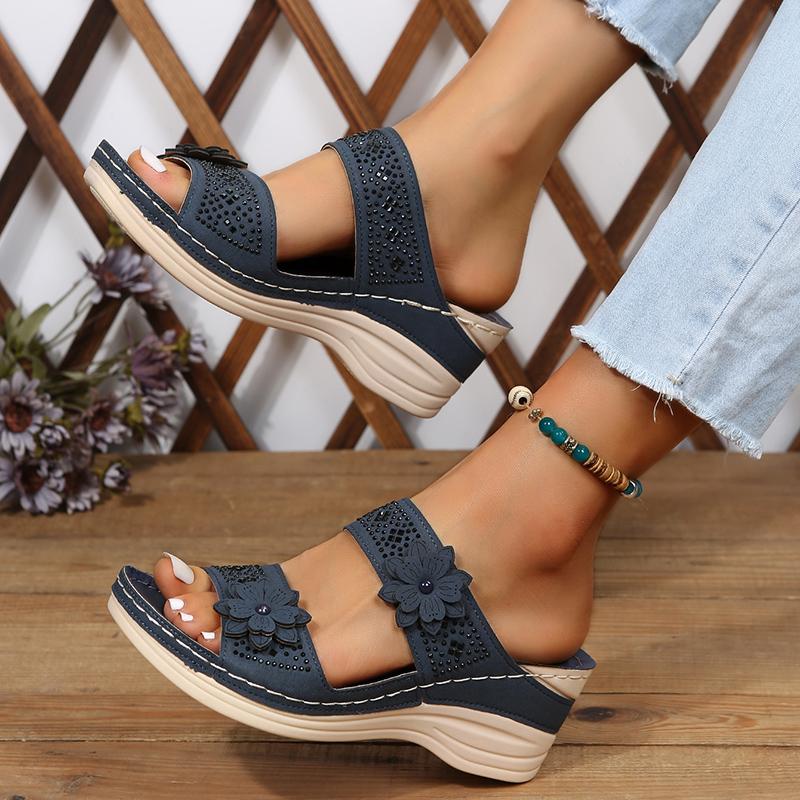 Q155 Summer New Retro Casual Women's Wedge Sandals