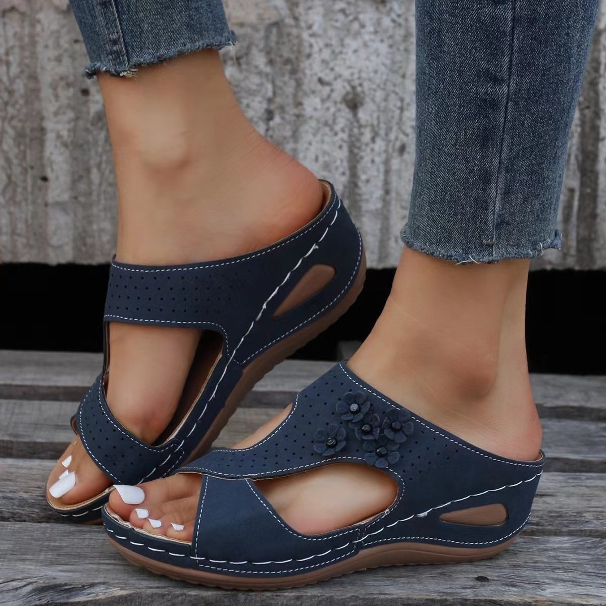 A333 Summer New Retro Casual Women's Wedge Sandals